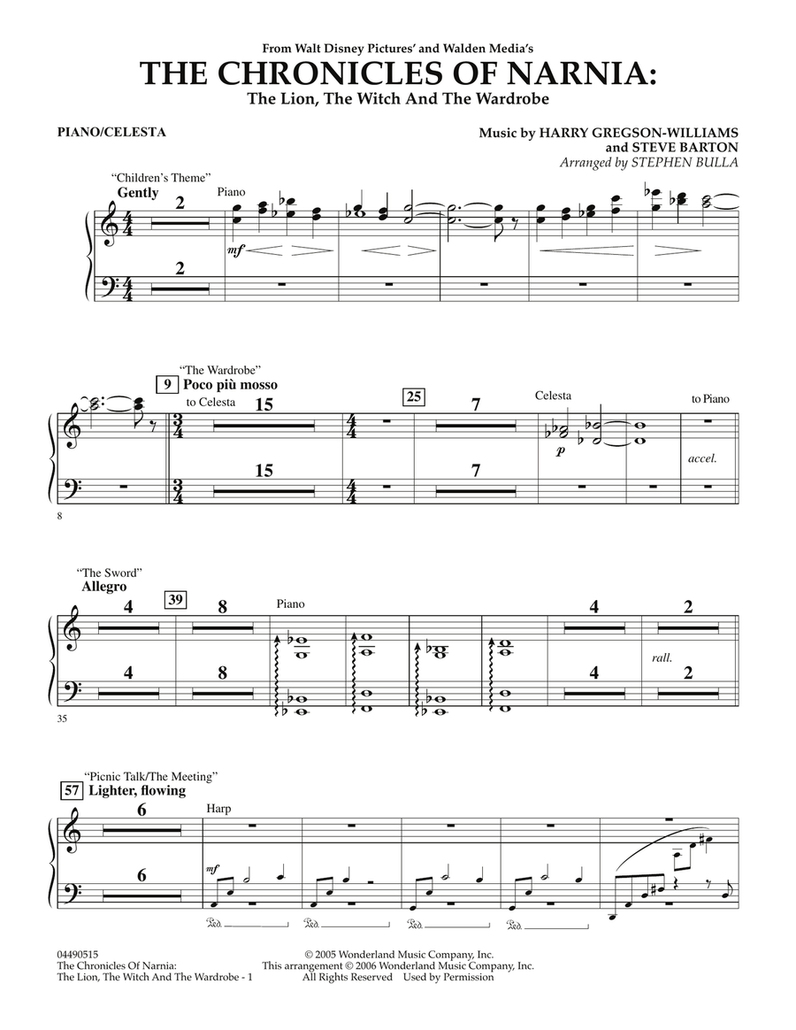 Music from The Chronicles Of Narnia: The Lion, The Witch And The Wardrobe - Piano Full Orchestra scores gallery preview page 1