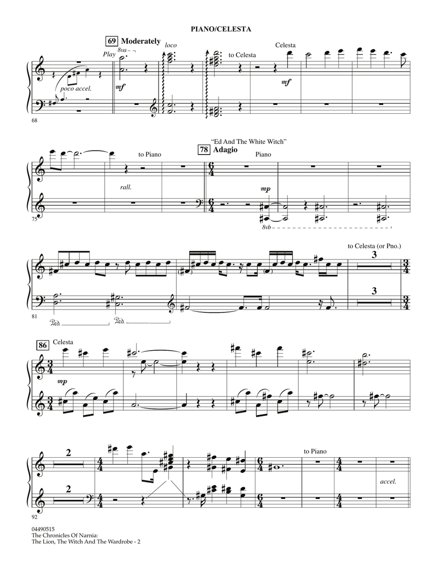Music from The Chronicles Of Narnia: The Lion, The Witch And The Wardrobe - Piano Full Orchestra scores gallery preview page 2