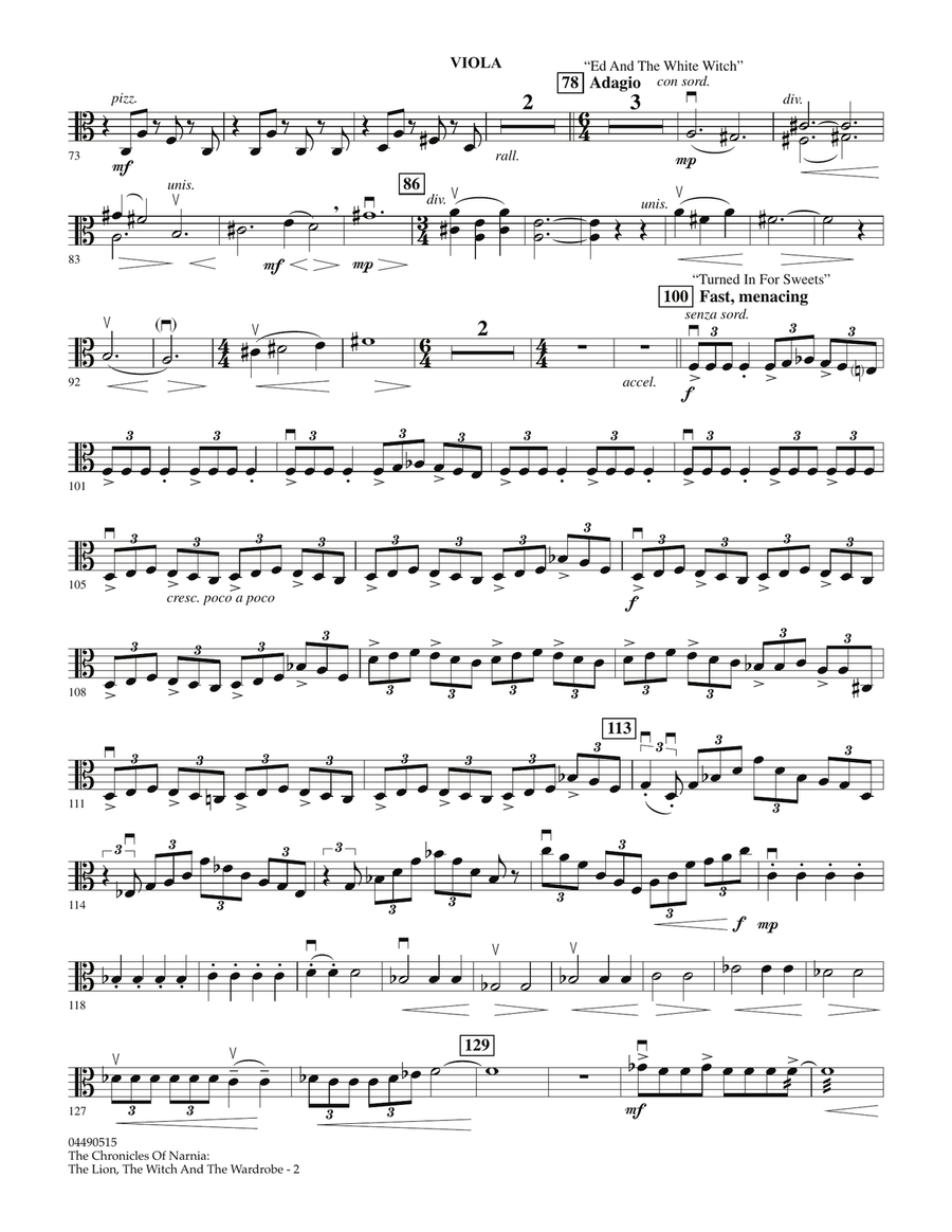 Music from The Chronicles Of Narnia: The Lion, The Witch And The Wardrobe - Viola Full Orchestra scores gallery preview page 2