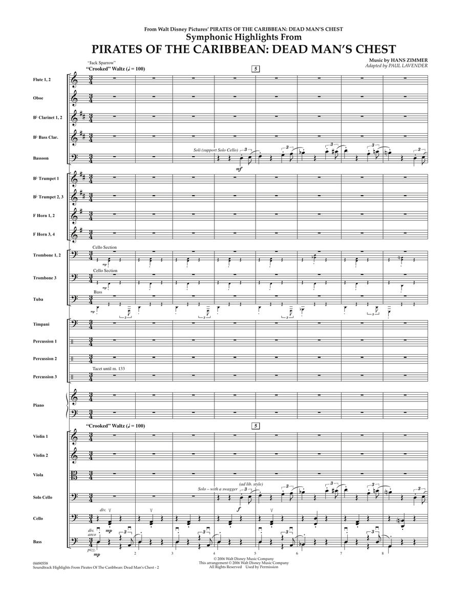 Soundtrack Highlights from Pirates Of The Caribbean: Dead Man's Chest - Full Score Full Orchestra scores gallery preview page 2