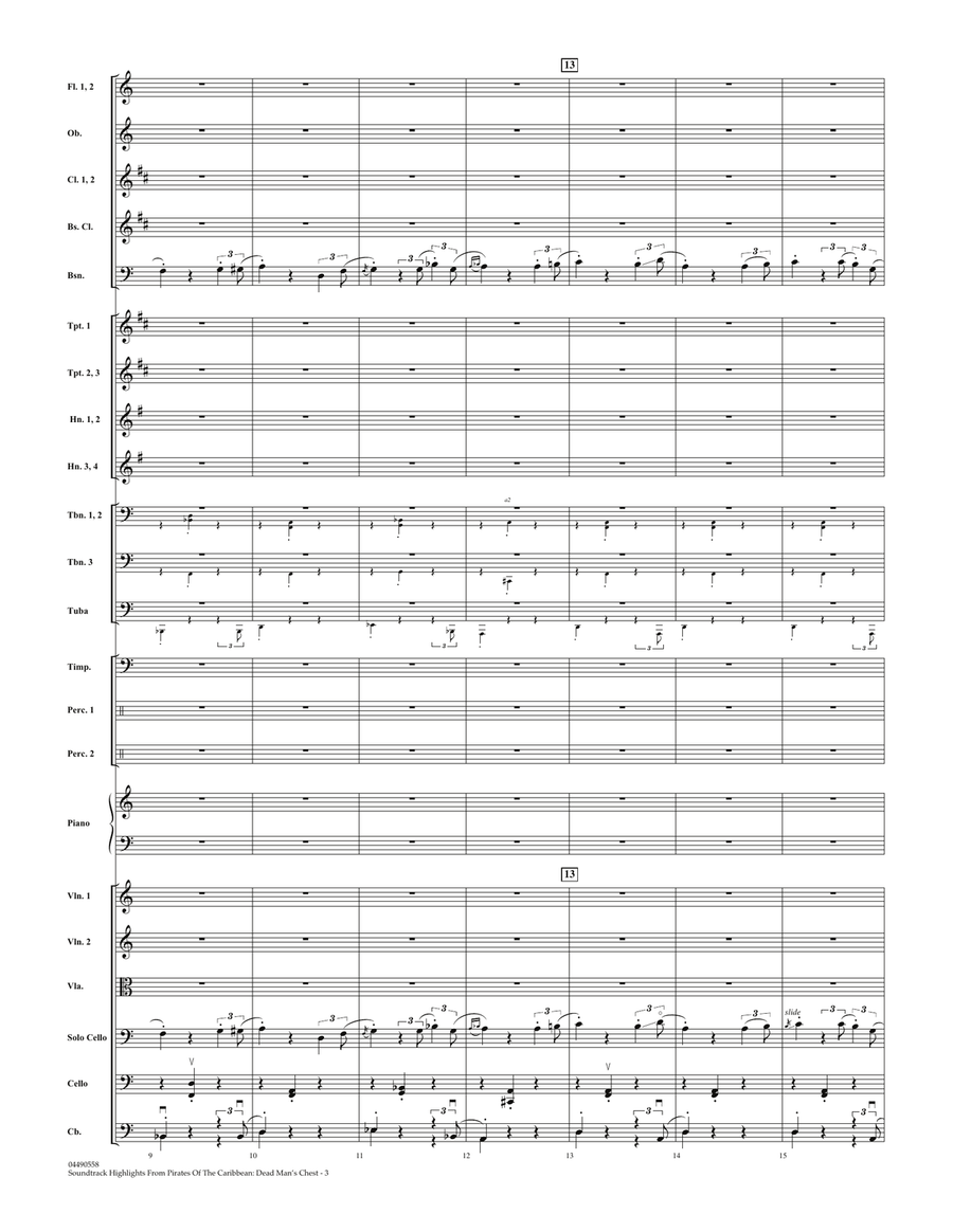 Soundtrack Highlights from Pirates Of The Caribbean: Dead Man's Chest - Full Score Full Orchestra scores gallery preview page 3