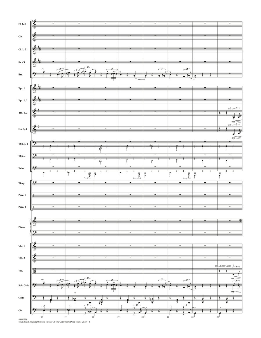 Soundtrack Highlights from Pirates Of The Caribbean: Dead Man's Chest - Full Score Full Orchestra scores gallery preview page 4