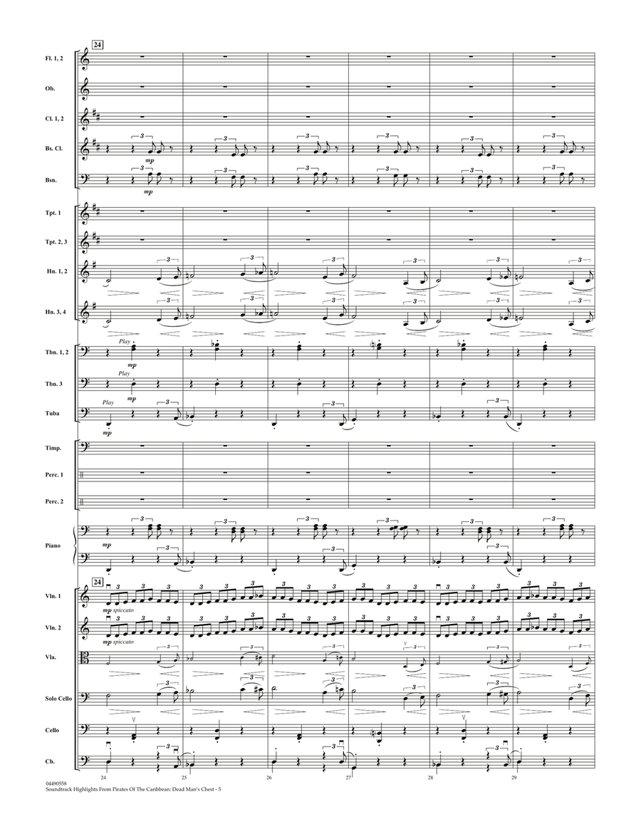 Soundtrack Highlights from Pirates Of The Caribbean: Dead Man's Chest - Full Score Full Orchestra scores gallery preview page 5