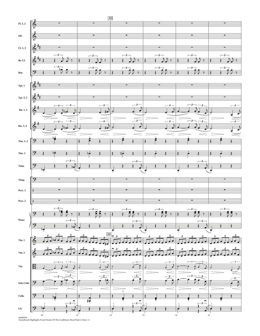 Soundtrack Highlights from Pirates Of The Caribbean: Dead Man's Chest - Full Score Full Orchestra scores gallery preview page 6