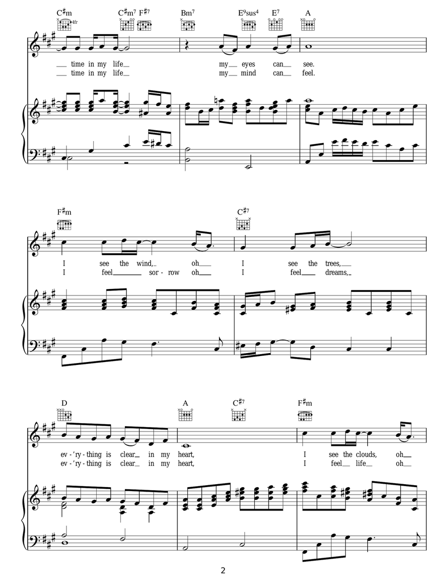 Oh My Love Oh My Love Piano, Vocal, Guitar scores gallery preview page 2