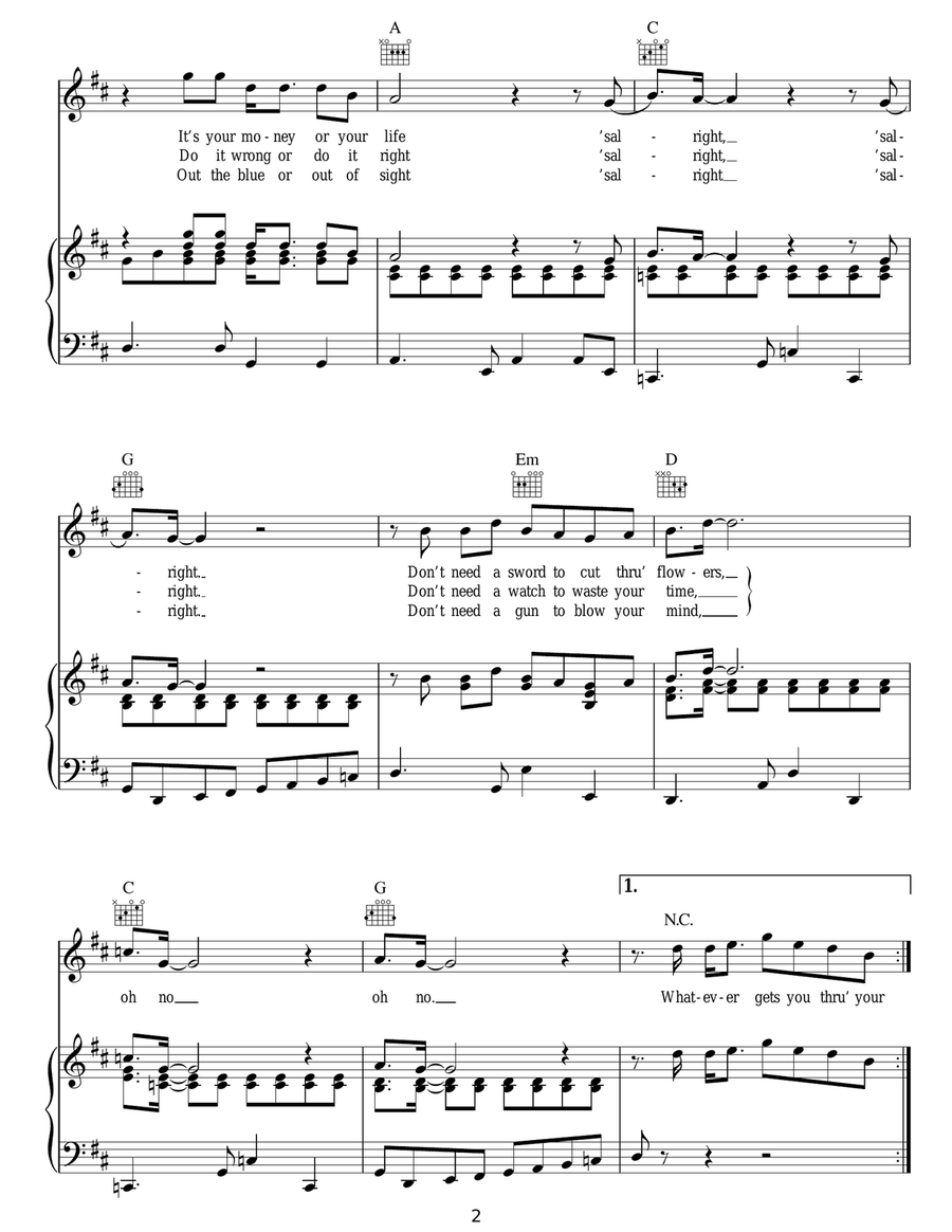 Whatever Gets You Through The Night Acoustic Guitar scores gallery preview page 2