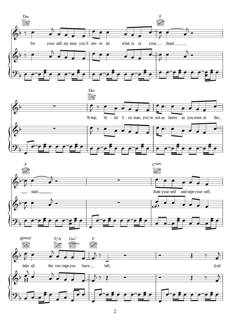 Little Lion Man Little Lion Man Piano, Vocal, Guitar scores gallery preview page 2