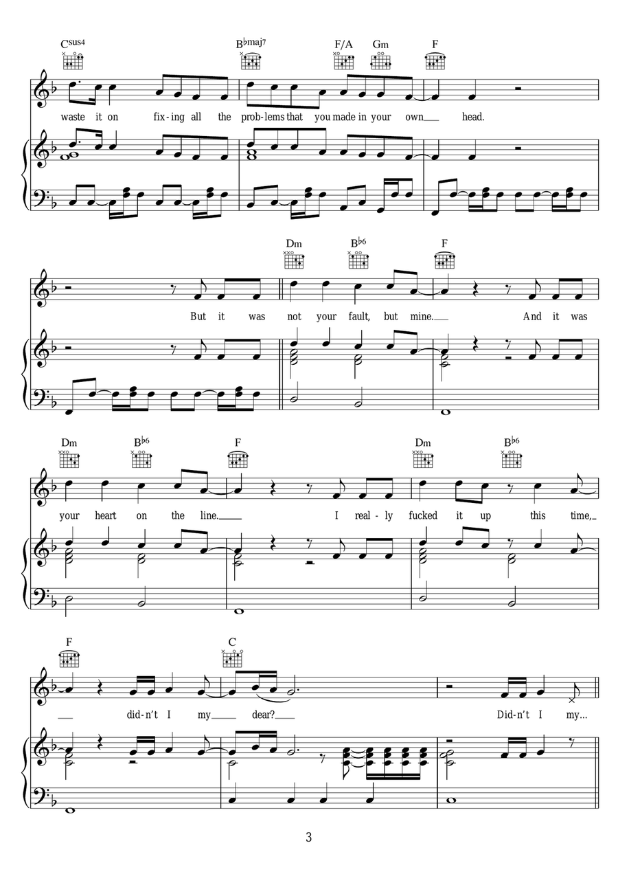 Little Lion Man Little Lion Man Piano, Vocal, Guitar scores gallery preview page 3