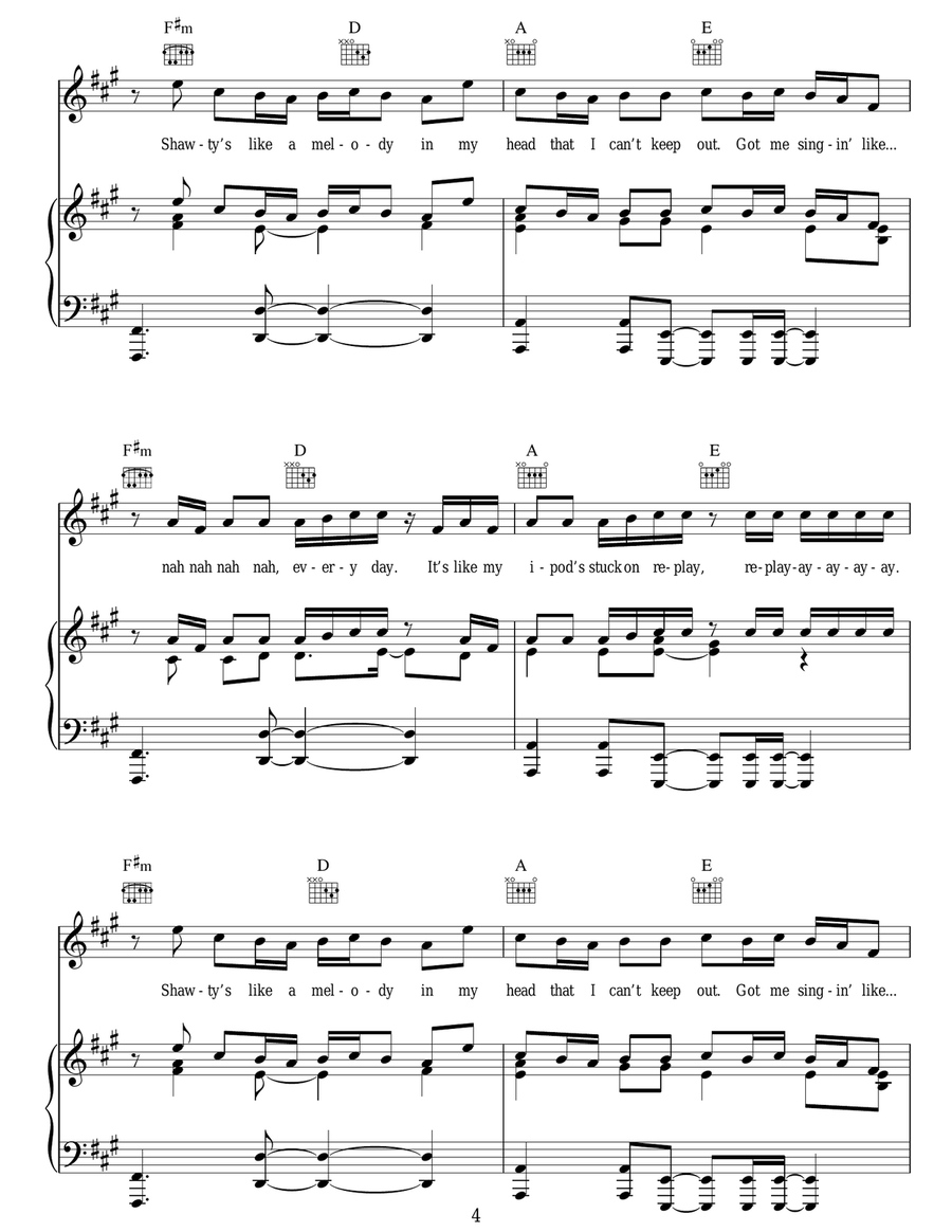 Replay Replay Piano, Vocal, Guitar scores gallery preview page 4
