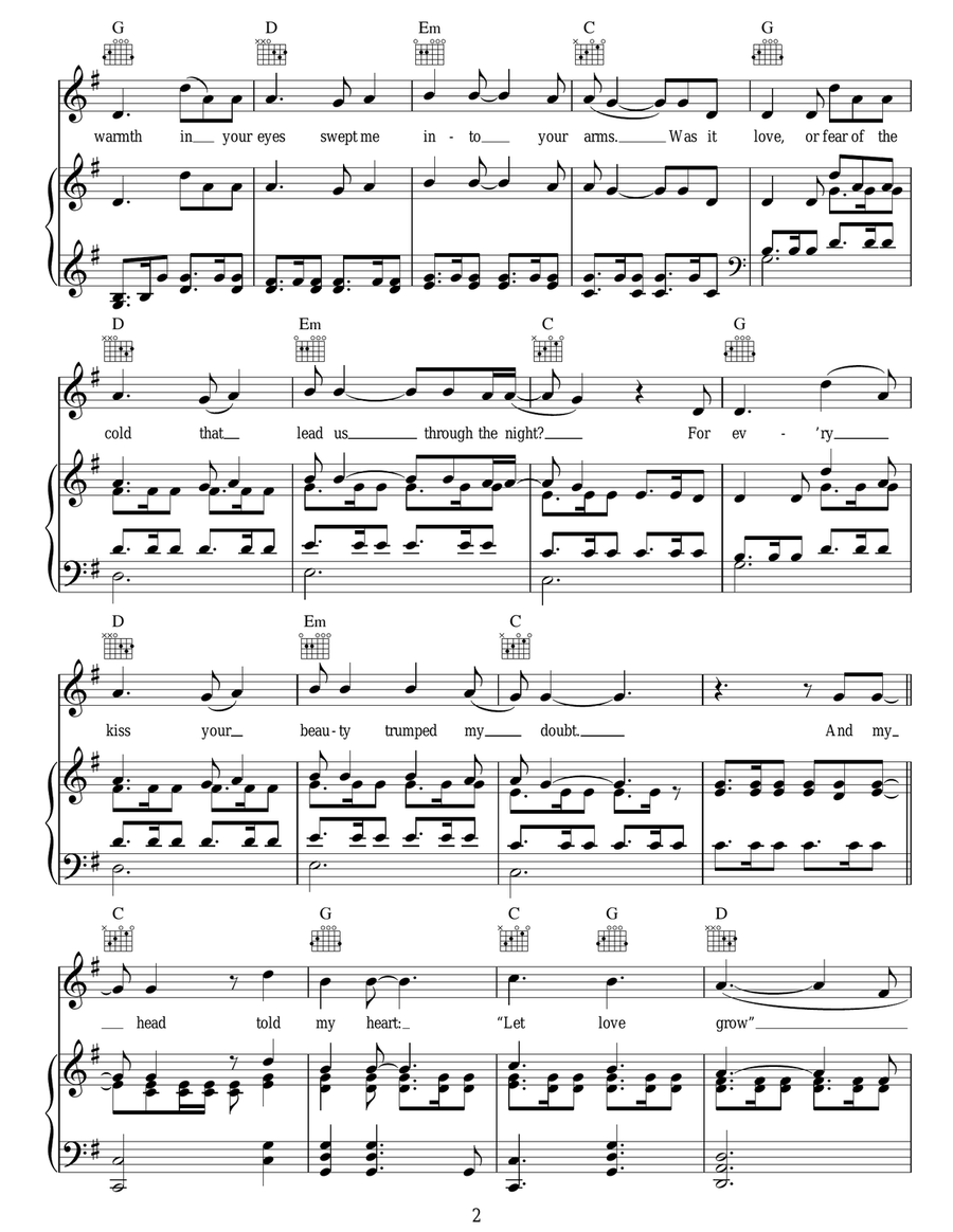 Winter Winds Winter Winds Piano, Vocal, Guitar scores gallery preview page 2