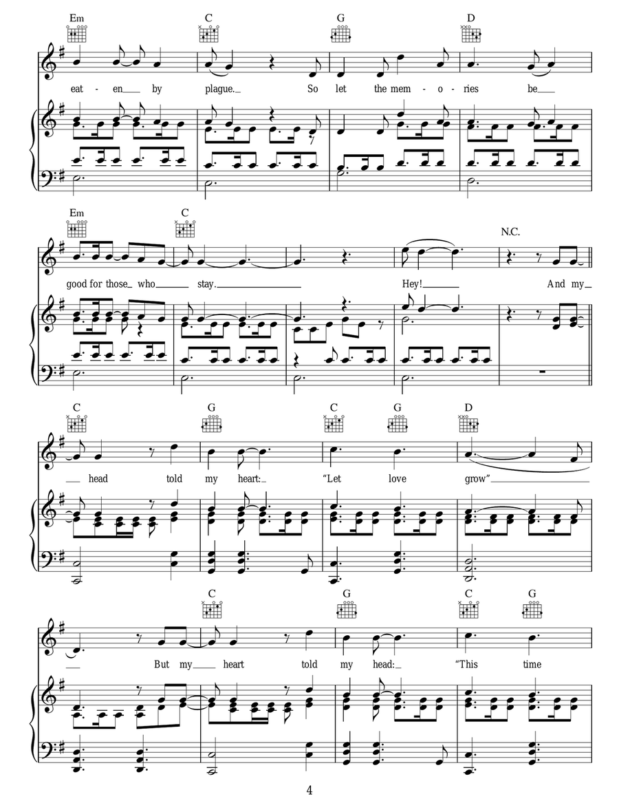 Winter Winds Winter Winds Piano, Vocal, Guitar scores gallery preview page 4