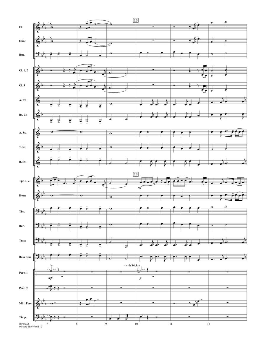 We Are The World - Conductor Score (Full Score) Concert Band scores gallery preview page 3