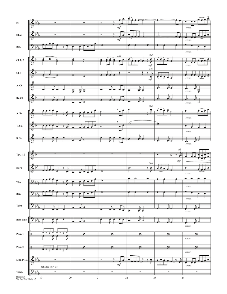 We Are The World - Conductor Score (Full Score) Concert Band scores gallery preview page 5