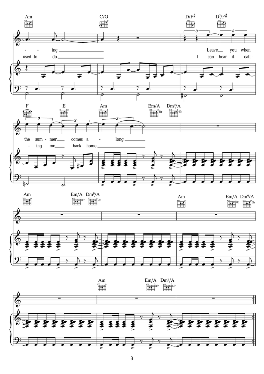 Babe, I'm Gonna Leave You Acoustic Guitar scores gallery preview page 3