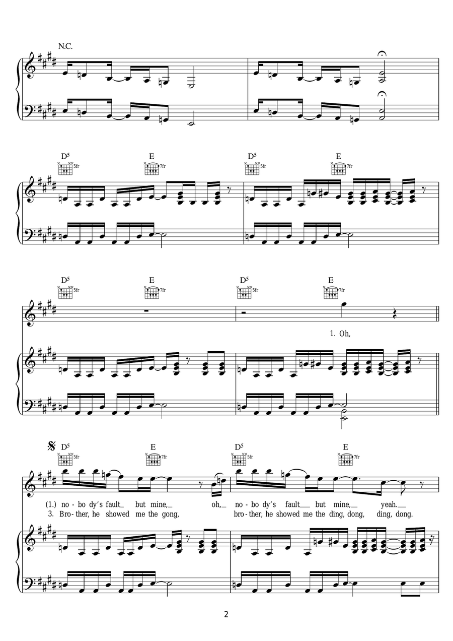 Nobody's Fault But Mine Nobody's Fault But Mine Acoustic Guitar scores gallery preview page 2