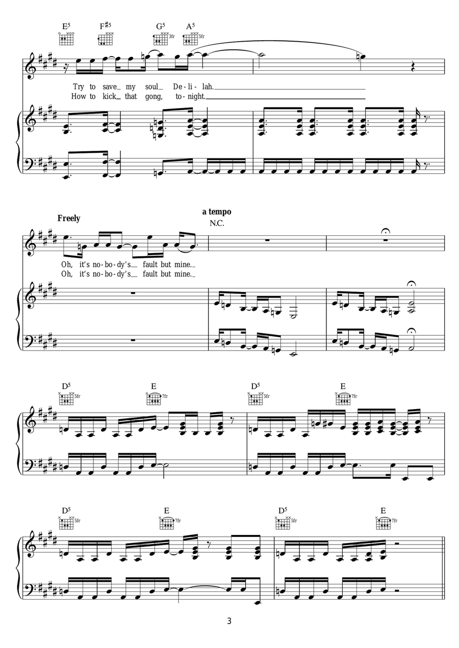 Nobody's Fault But Mine Nobody's Fault But Mine Acoustic Guitar scores gallery preview page 3