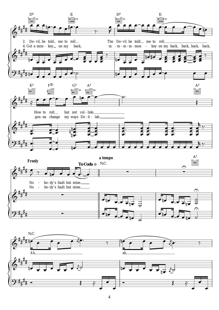 Nobody's Fault But Mine Nobody's Fault But Mine Acoustic Guitar scores gallery preview page 4