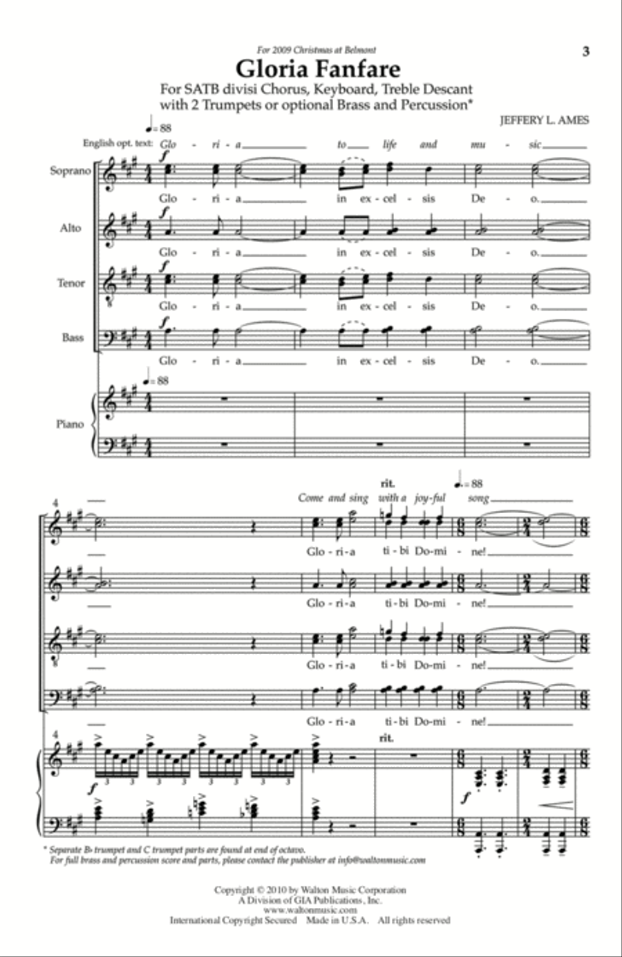 Gloria Fanfare - SATB divisi (Vocal Score) Divisi scores gallery preview page 2