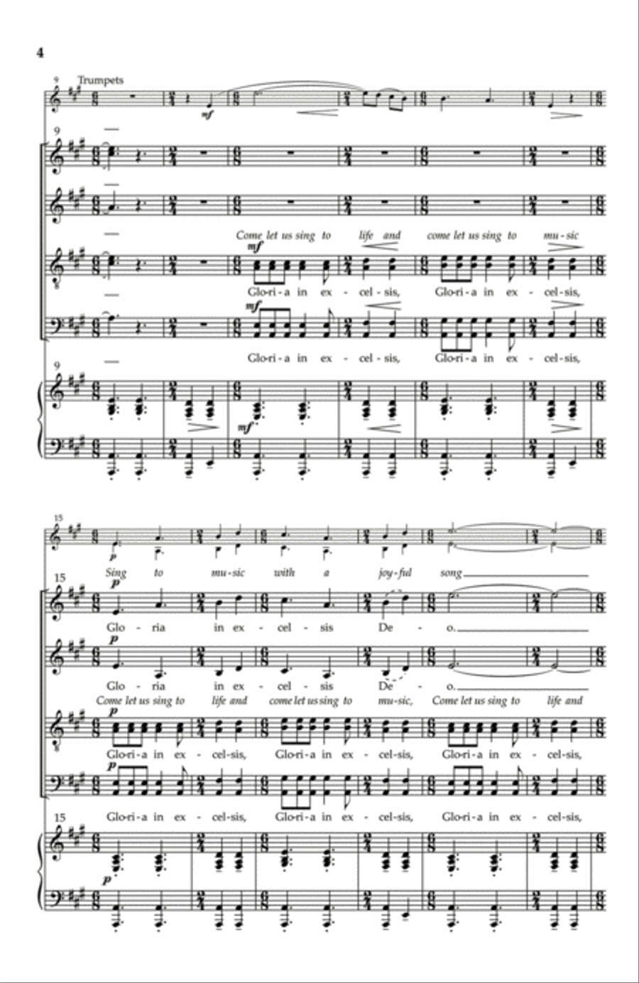 Gloria Fanfare - SATB divisi (Vocal Score) Divisi scores gallery preview page 3