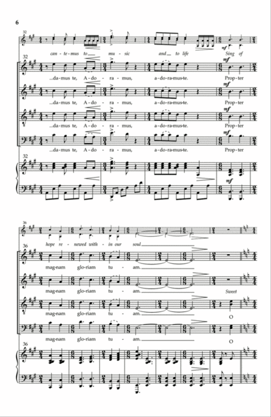Gloria Fanfare - SATB divisi (Vocal Score) Divisi scores gallery preview page 5