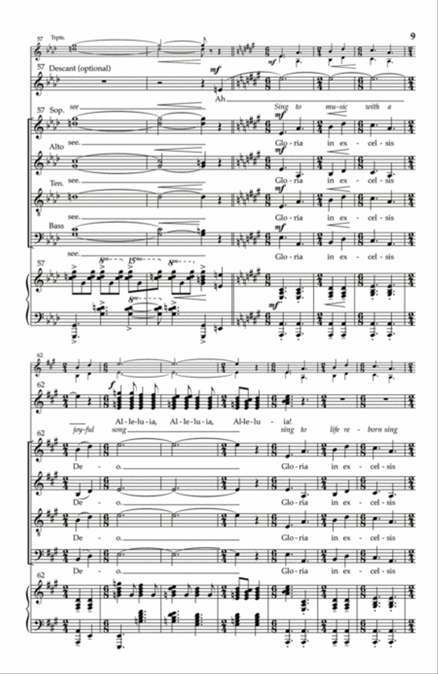 Gloria Fanfare - SATB divisi (Vocal Score) Divisi scores gallery preview page 8