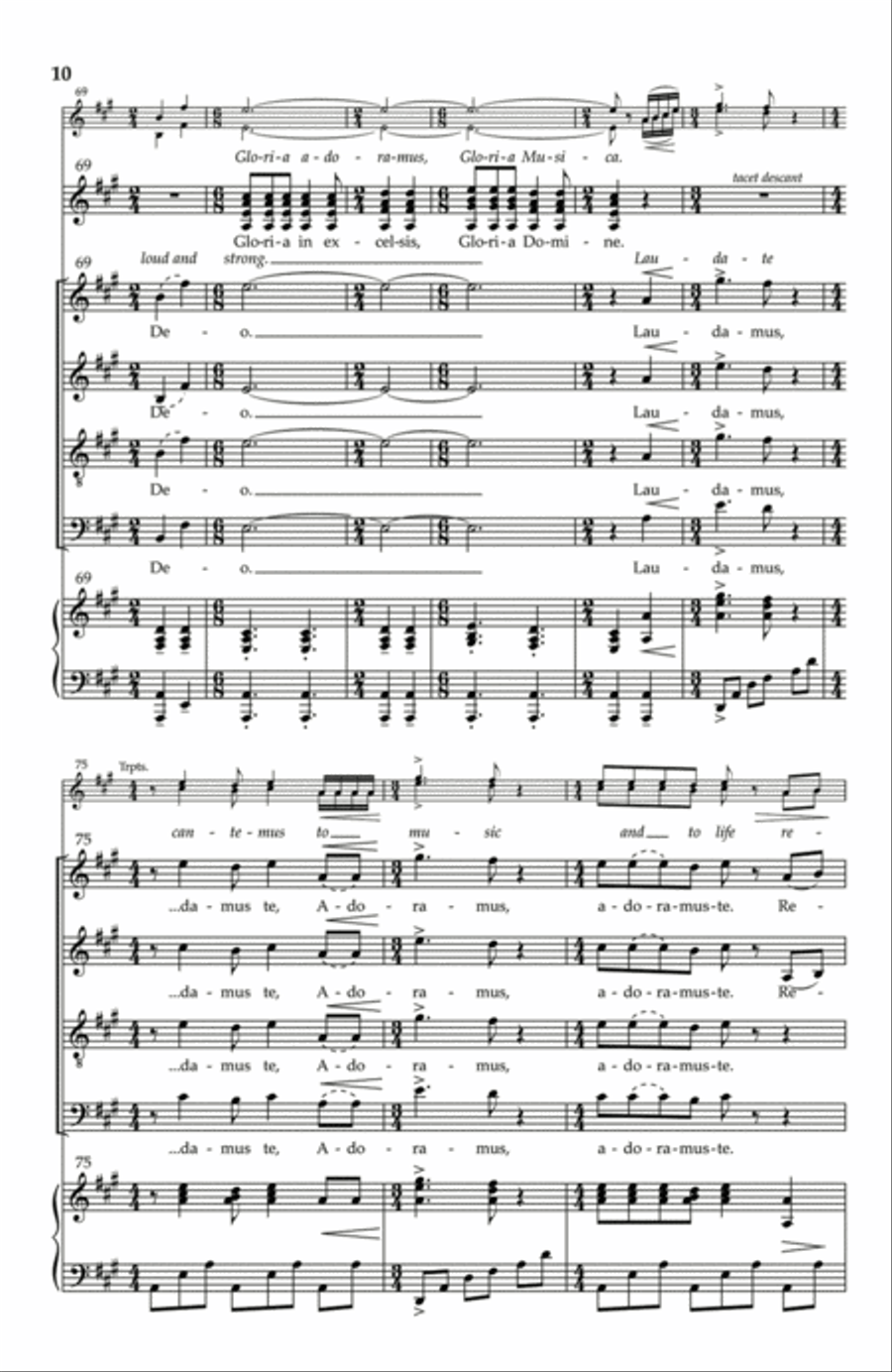 Gloria Fanfare - SATB divisi (Vocal Score) Divisi scores gallery preview page 9