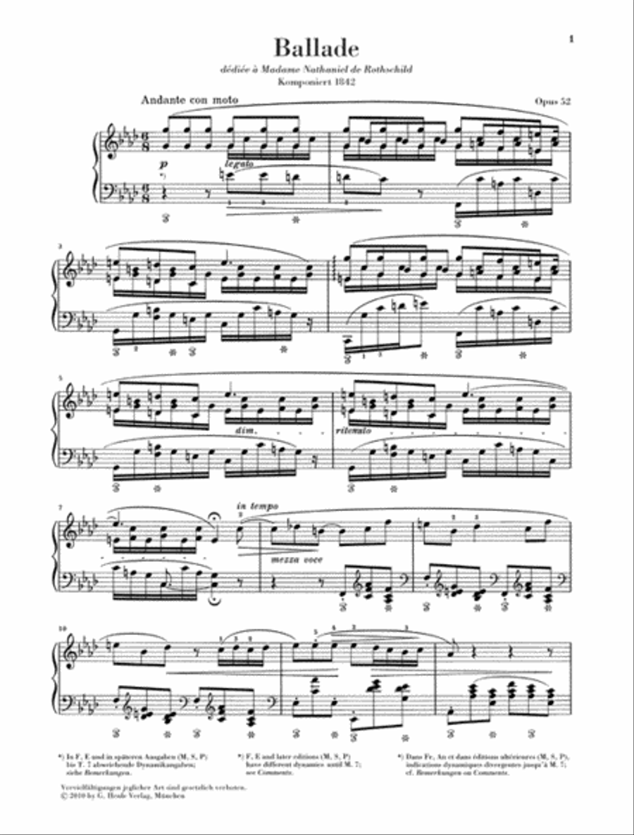 Ballade in F minor Op. 52 Piano Solo scores gallery preview page 2