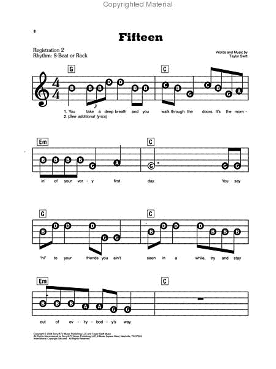 Taylor Swift Electronic Keyboard scores gallery preview page 3