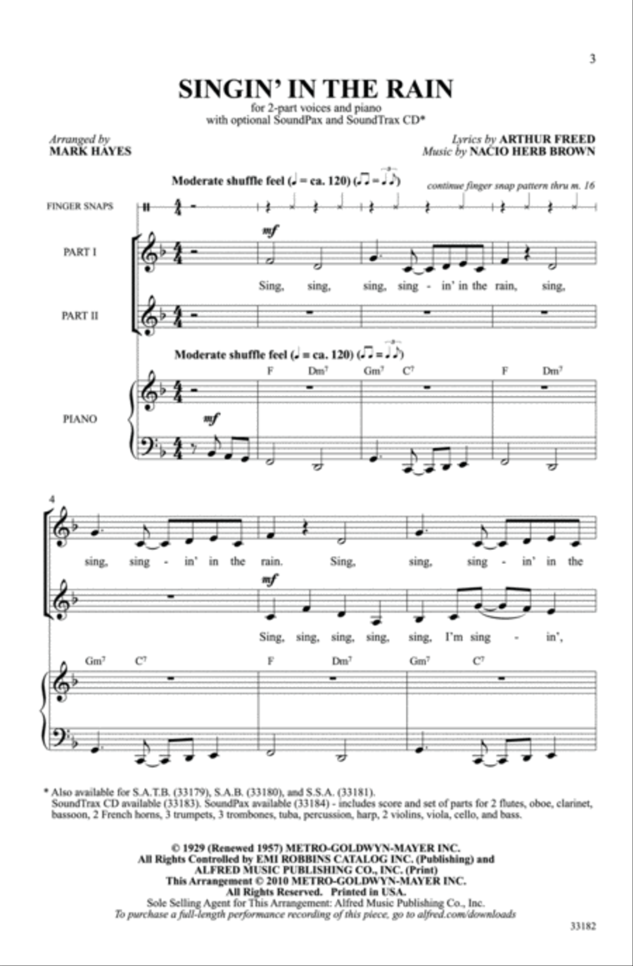 Singin' in the Rain Singin' in the Rain 2-Part scores gallery preview page 2