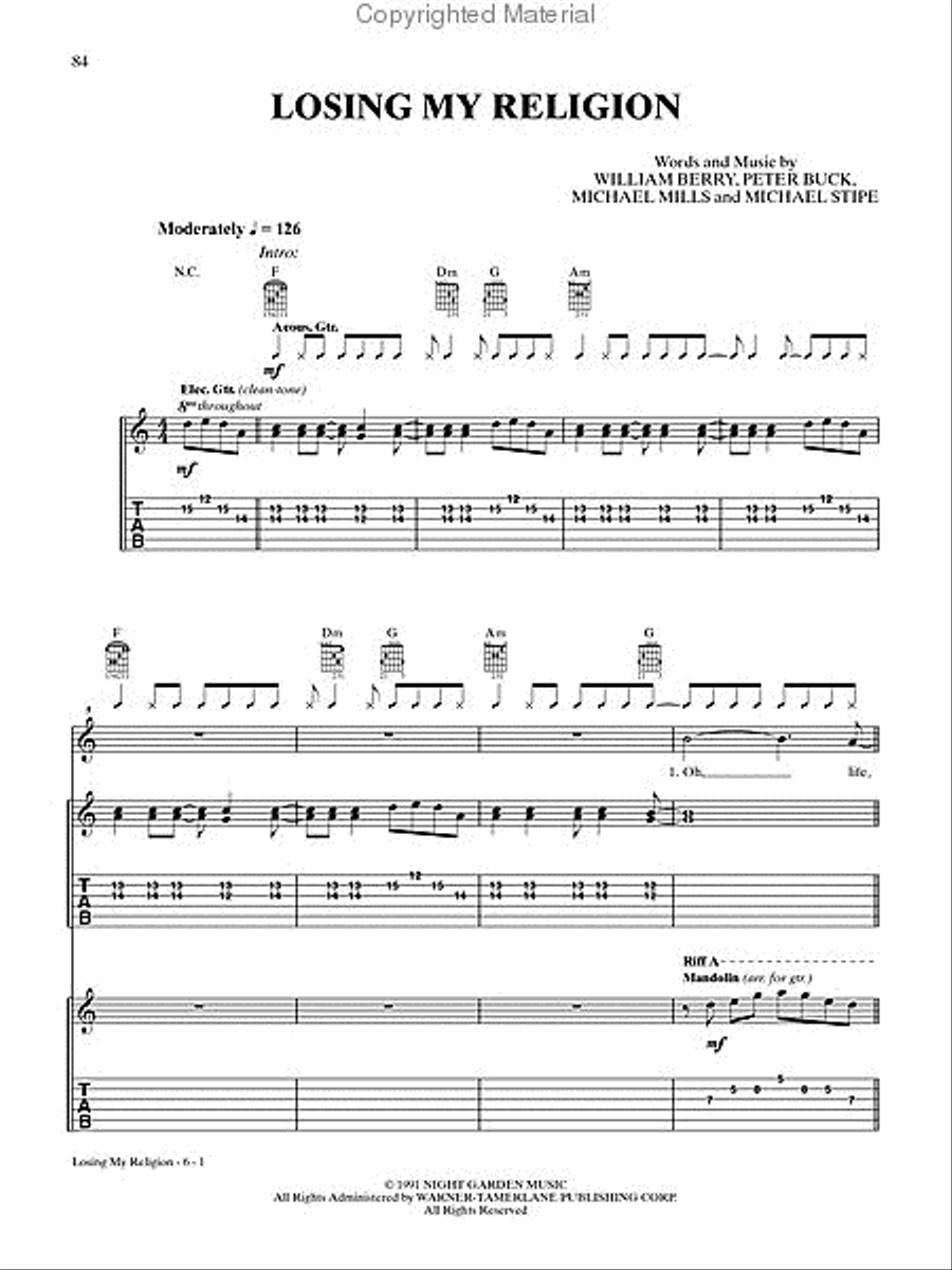 R.E.M. – Guitar Tab Anthology Electric Guitar scores gallery preview page 2