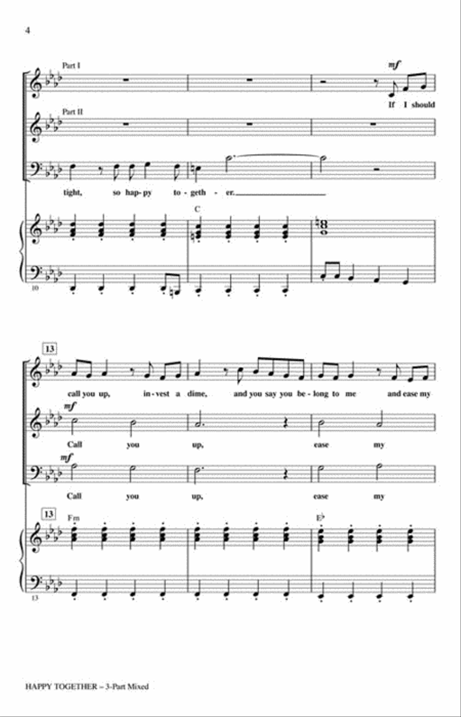 Happy Together Choir scores gallery preview page 3
