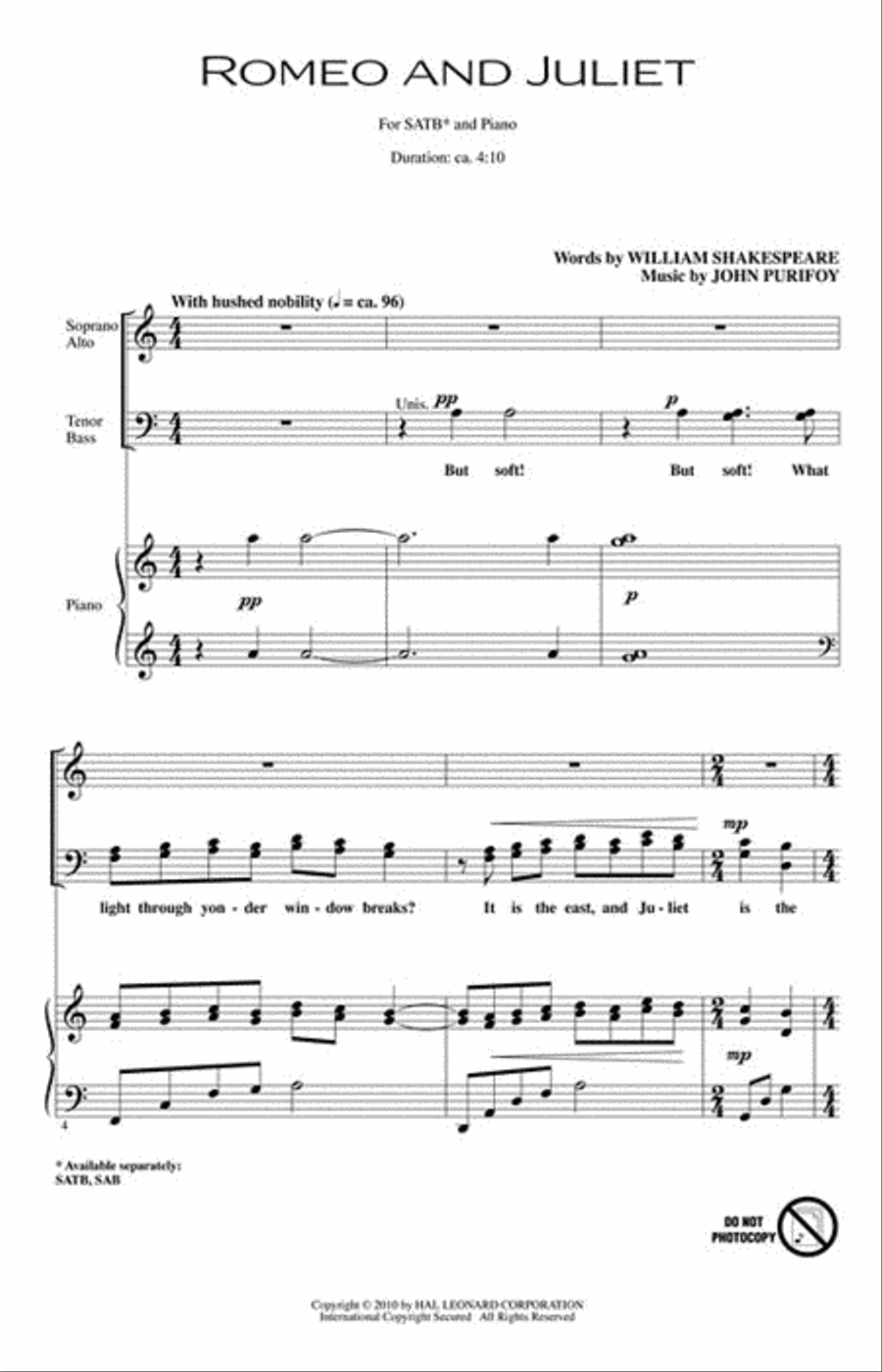 Romeo and Juliet 4-Part scores gallery preview page 2