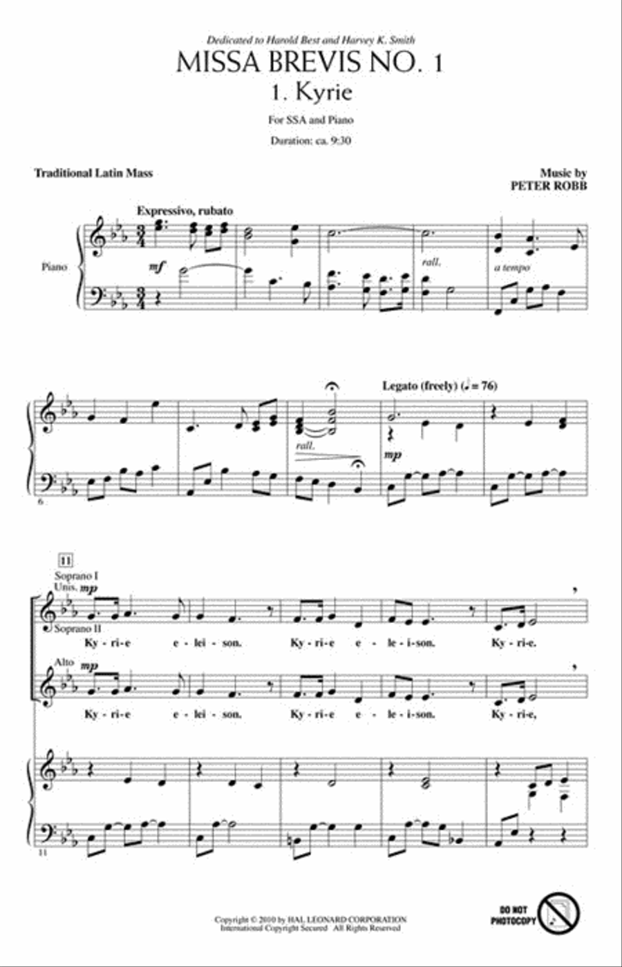 Missa Brevis No. 1 Missa Brevis No. 1 SSA scores gallery preview page 2