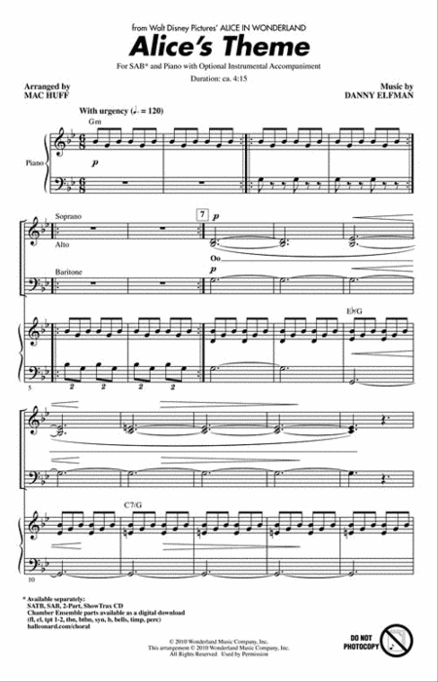 Alice's Theme Alice's Theme 3-Part scores gallery preview page 2