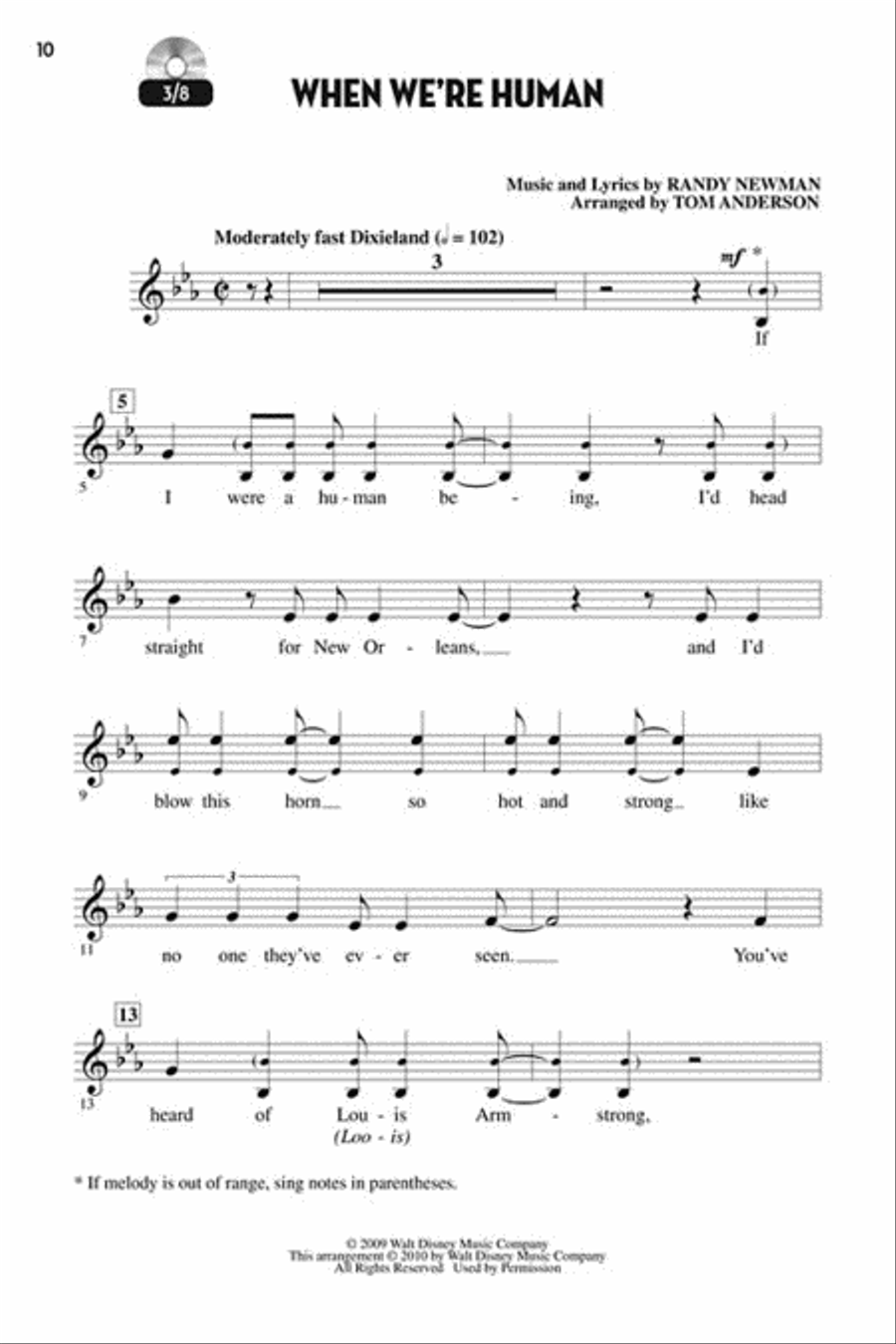 Let's All Sing Songs from Disney's The Princess and the Frog Choir scores gallery preview page 2