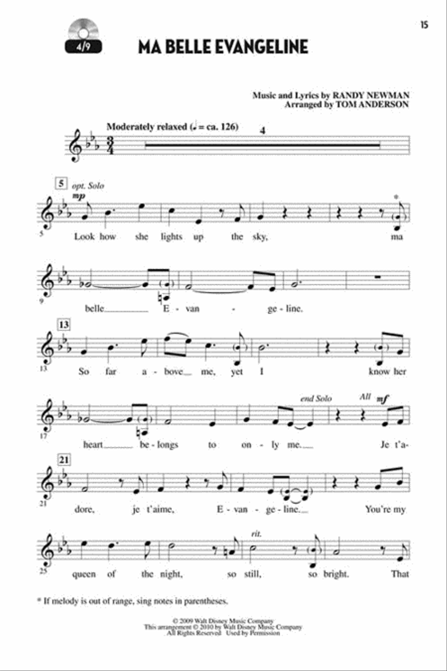 Let's All Sing Songs from Disney's The Princess and the Frog Choir scores gallery preview page 7