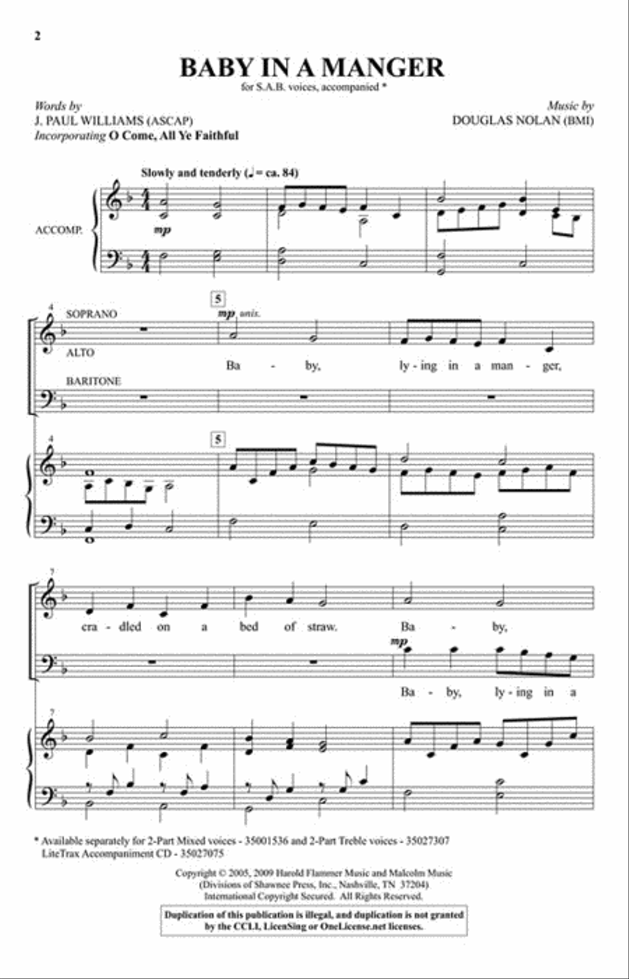 Baby in a Manger Baby in a Manger 3-Part scores gallery preview page 2