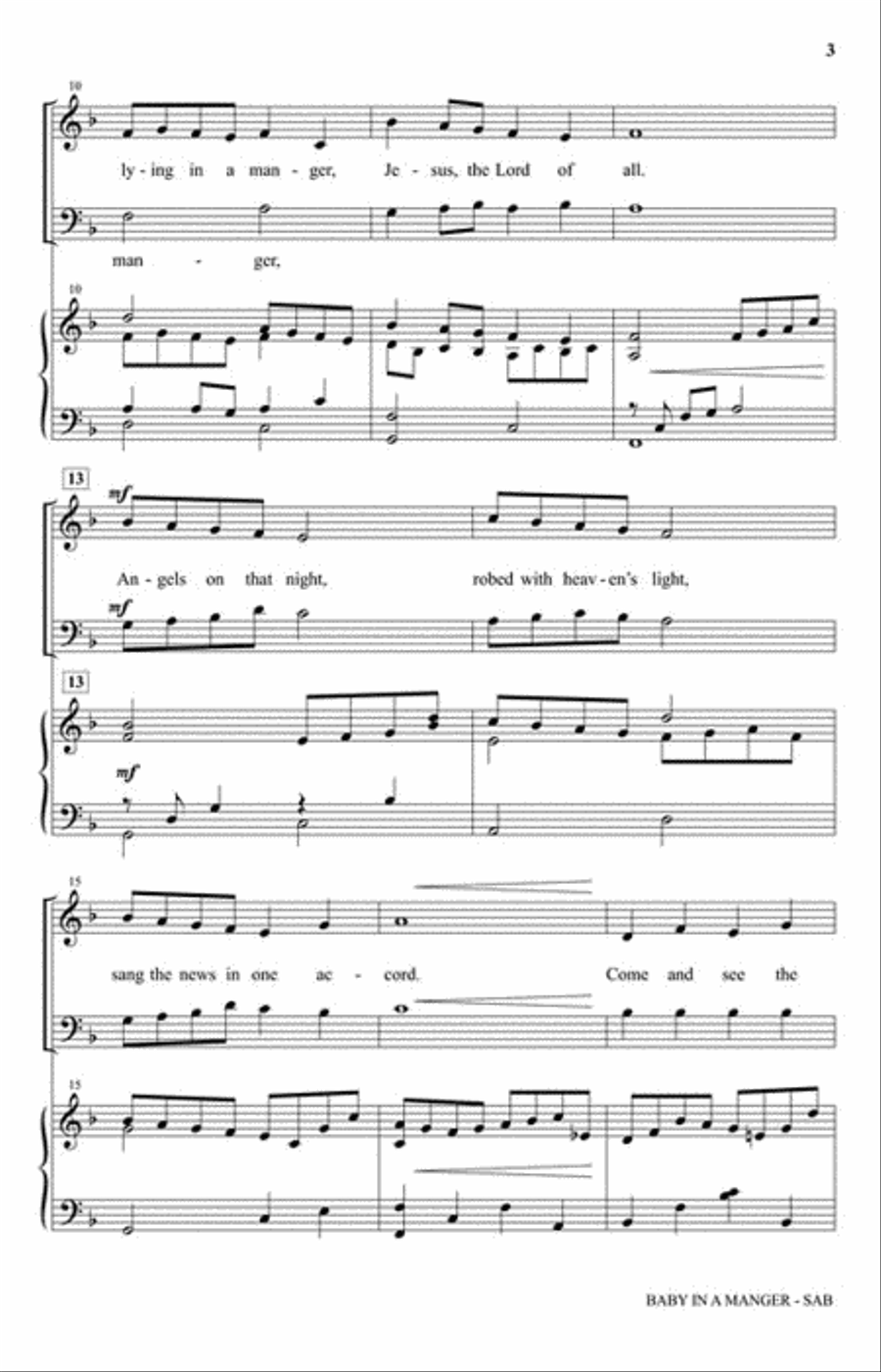 Baby in a Manger Baby in a Manger 3-Part scores gallery preview page 3
