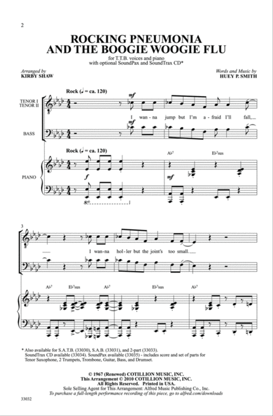 Rocking Pneumonia and the Boogie Woogie Flu Men's Choir scores gallery preview page 2
