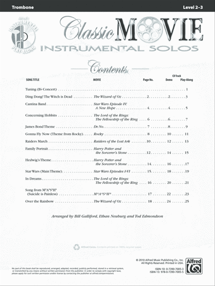 Classic Movie Instrumental Solos Trombone scores gallery preview page 2