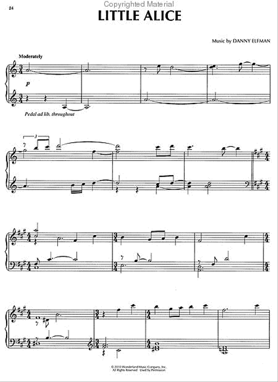 Alice in Wonderland Piano Solo scores gallery preview page 3