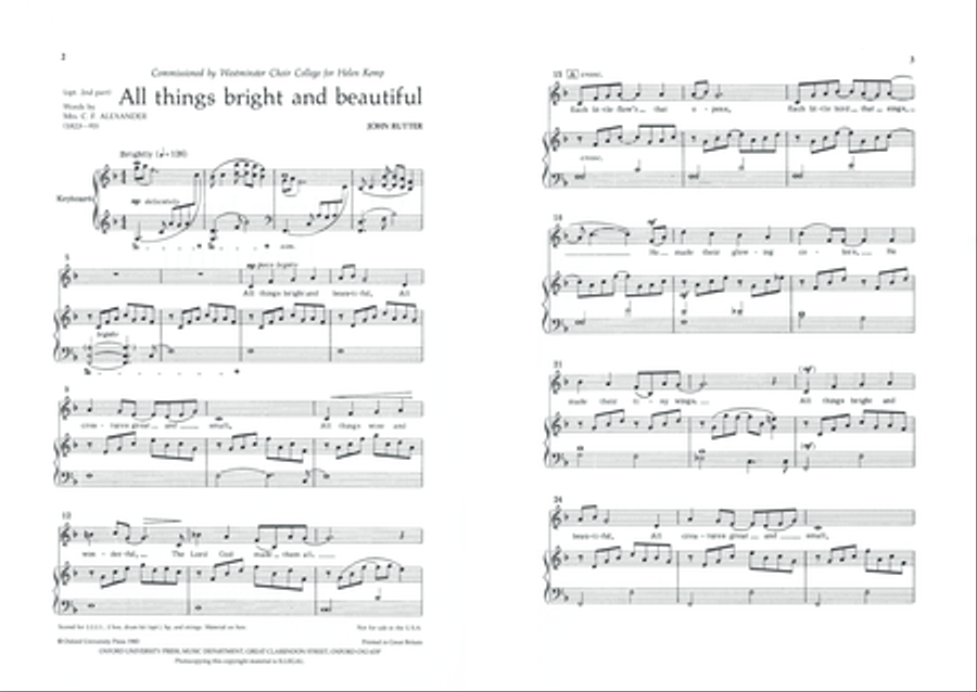 All things bright and beautiful Unison Choir scores gallery preview page 2
