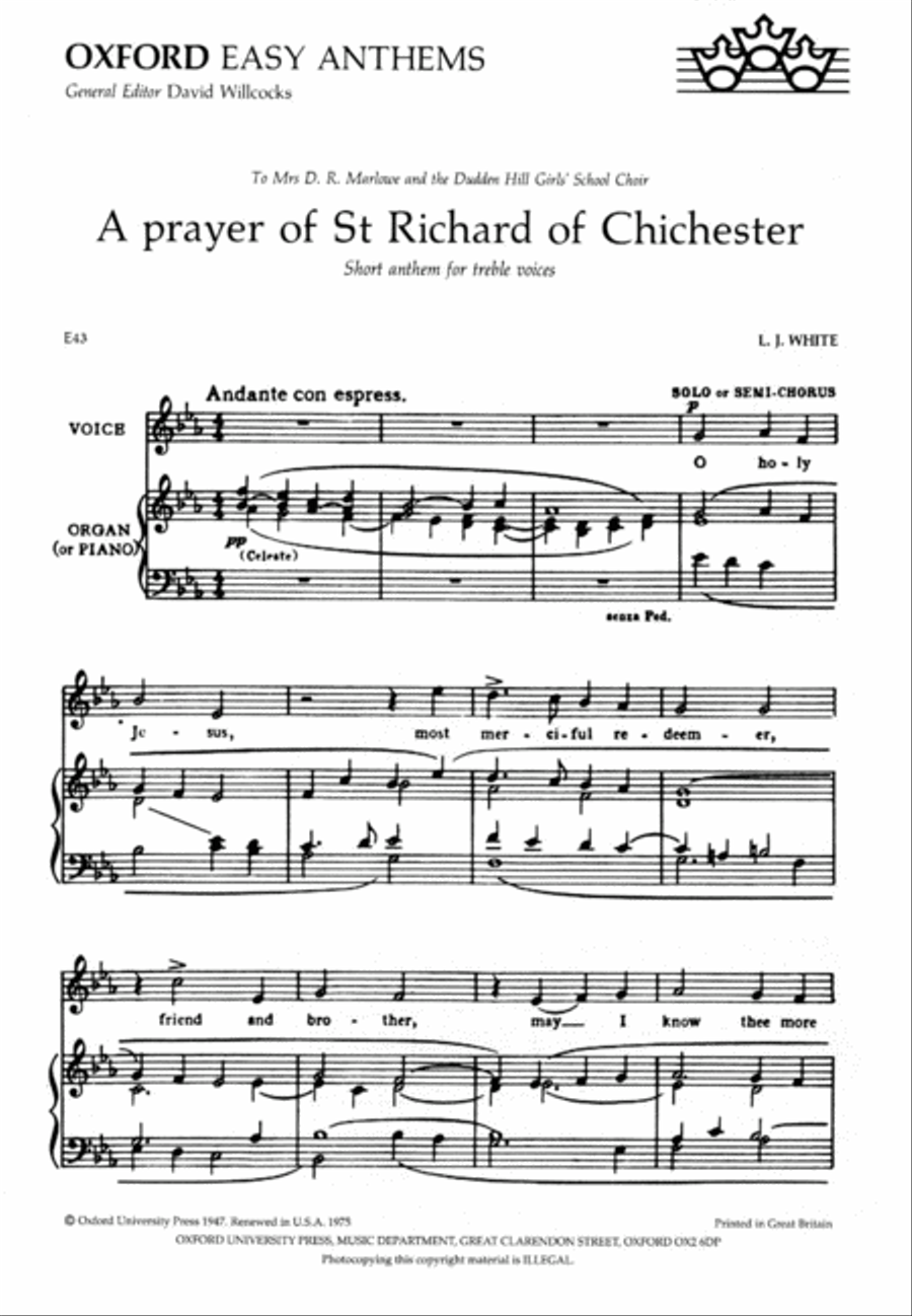 A Prayer of St Richard of Chichester 2-Part scores gallery preview page 3