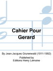Cahier Pour Gerard