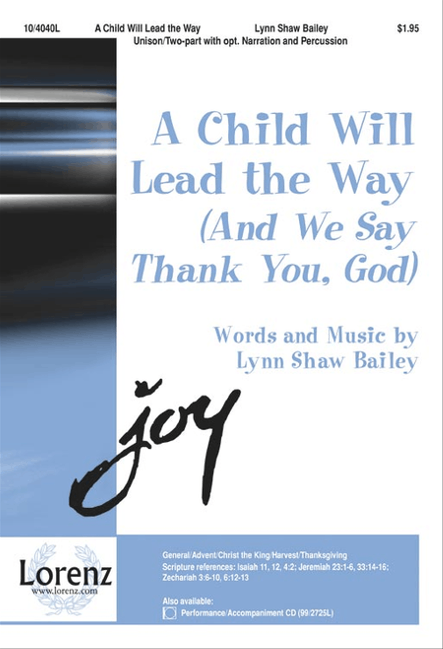 A Child Will Lead the Way Unison Choir scores gallery preview page 1