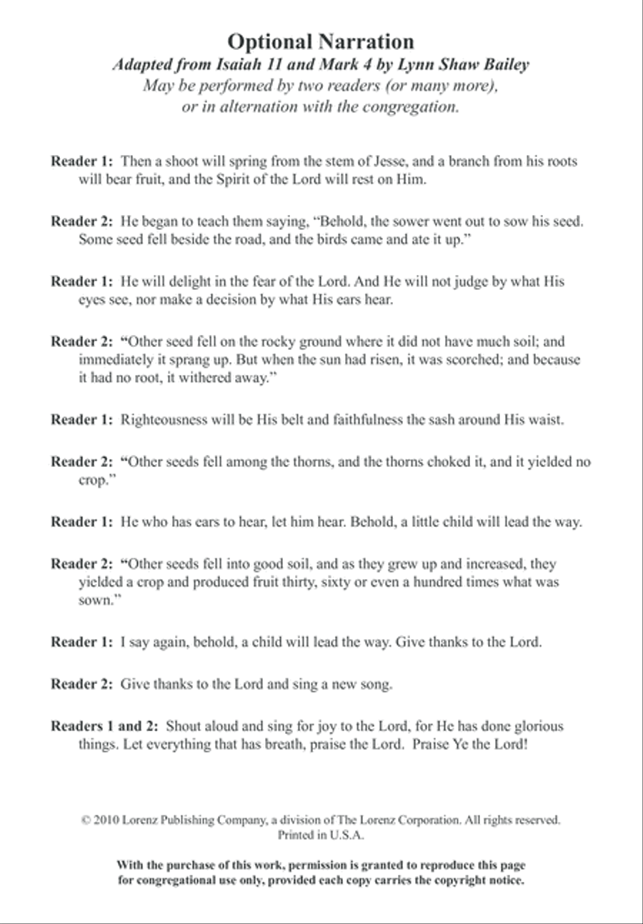 A Child Will Lead the Way Unison Choir scores gallery preview page 3