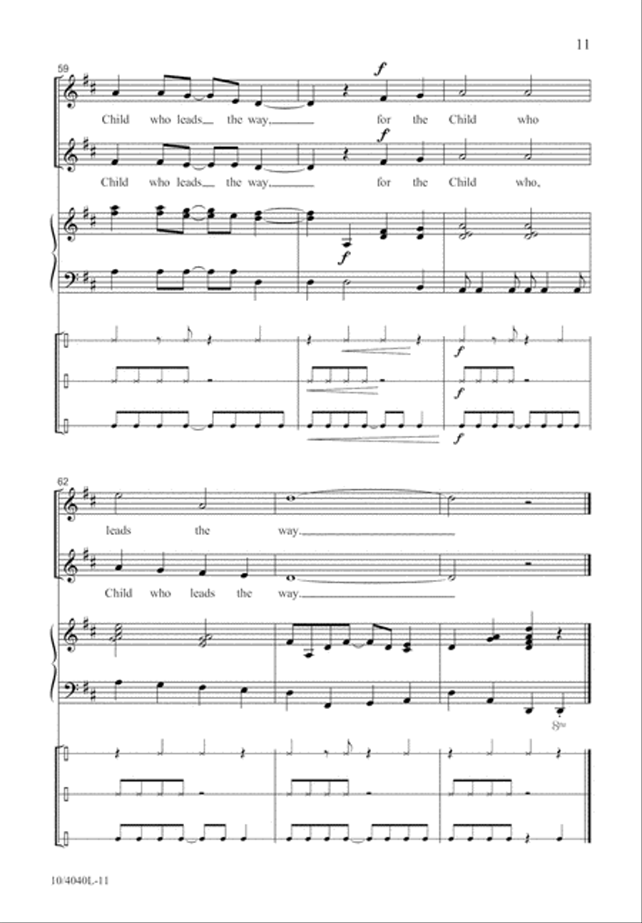A Child Will Lead the Way Unison Choir scores gallery preview page 12