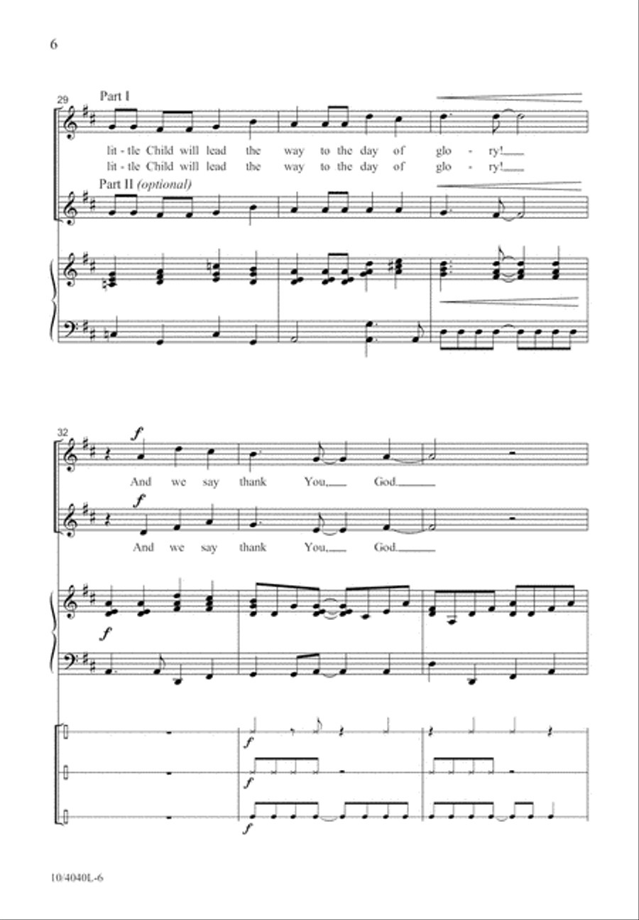 A Child Will Lead the Way Unison Choir scores gallery preview page 7