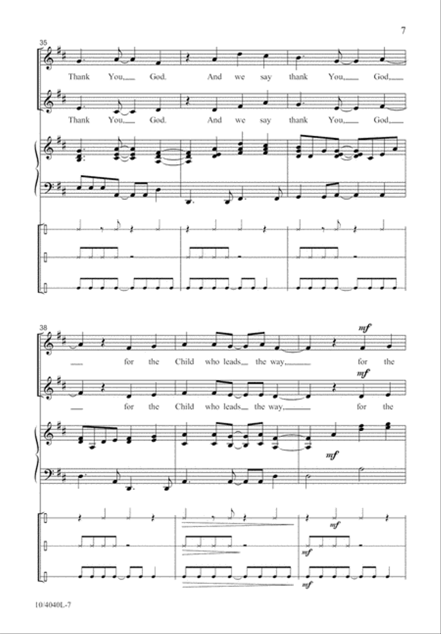 A Child Will Lead the Way Unison Choir scores gallery preview page 8