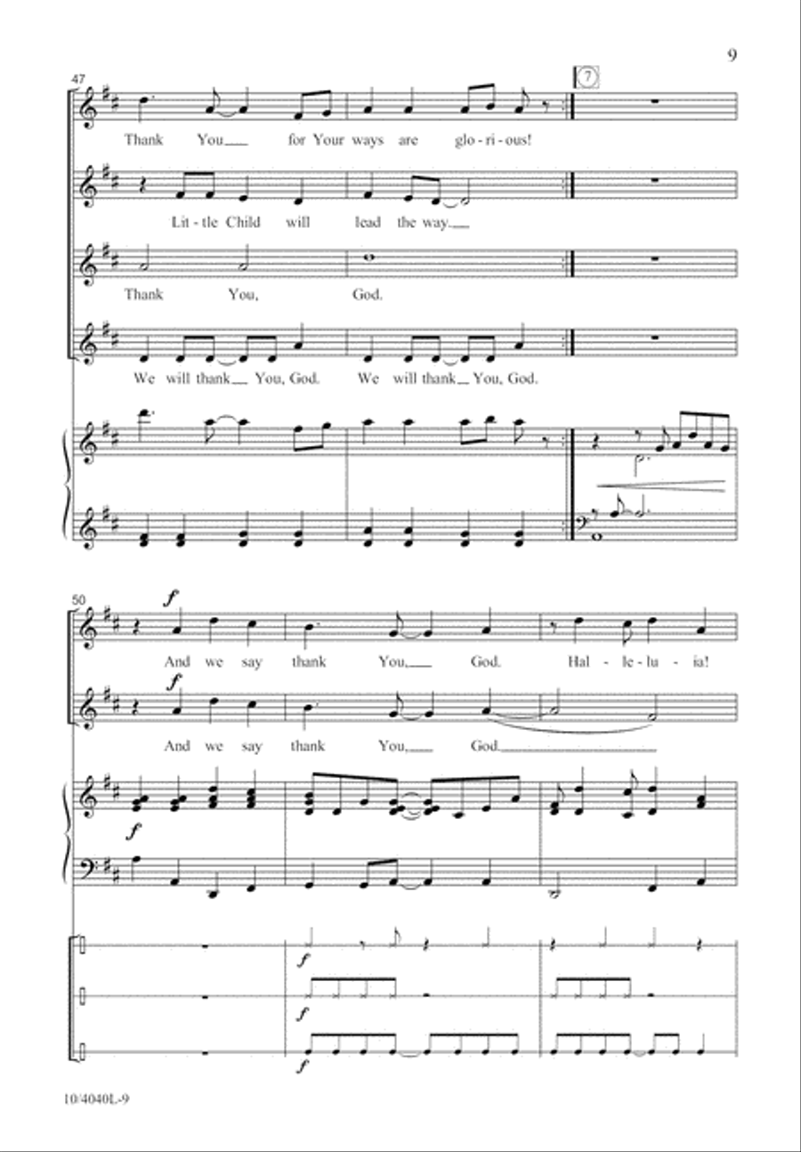 A Child Will Lead the Way Unison Choir scores gallery preview page 10